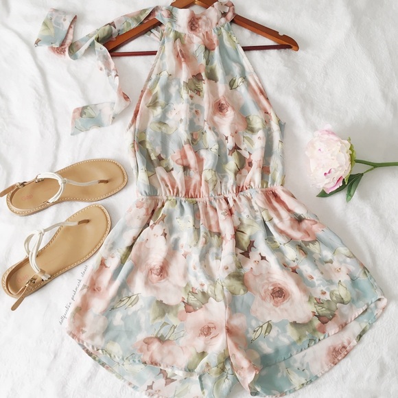 Audrey 3+1 Pants - Floral High Neck Romper